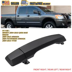 Dna-oemdho01430 Oxilam Front Rh Black Exterior Door Handle Without Keyhole For Nissan Titan 04-15 Armada