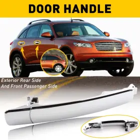 Wwd-fzd-45552 Oxilam 4x Left Right Door Handle Outside For Infiniti Nissan Chrome New Car Accessories