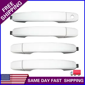Gm1310129 Precisionautopartshub Olympic White Door Handles Set Of 4 For 2014-2018 Chevy Silverado Gmc Sierra