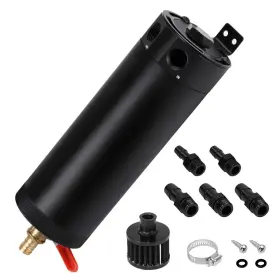 Us-ttk94 Ptnhz Universal 3/8 Inch Npt Billet Aluminum Baffled 2-port Oil Catch Can Tank Wi