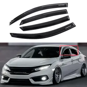 Quxunzzz-qydsy2016 Quxunzzz Viseras De Ventanas Para Carro Honda Civic 2016 2017 2018 2019 2020 2021 4 Set