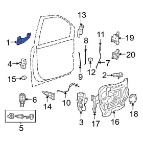 1na54karaf Ram Oe For C/v 2013-2014 Front Right Outer Exterior Door Handle