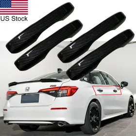 Ryck Motoring 2022 11th 4 4pcs Carbon Fiber Pattern Keyless Door Handle Cover Trim For 22-23 Honda Civic