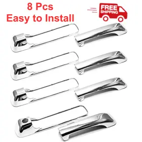 Dgramza-1204 S Sizver Chrome Door Handle Covers For Ram 1500 2500 3500 Crew Cab Easy To Install