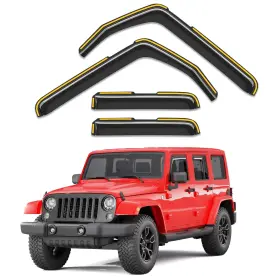20072018 Saleago 2-q44 Jeep Wrangler Jk Rain Guards Window Visors Deflectors 4 Pcs