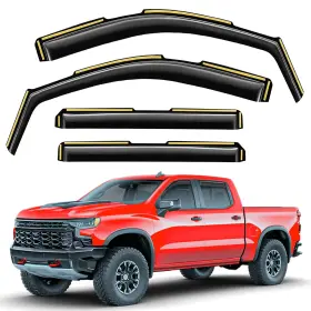 6-q01-2 Saleago In-channel Window Rain Guards Compatible With Chevy Silverado/gmc Sie