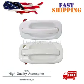 19356469 Soillar For Silverado Gmc 1999-2007 Front Exterior White Painted Door Handle Set Lh Rh