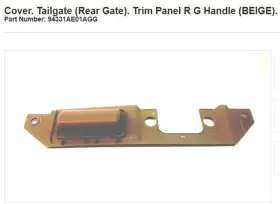 94331ae01agg Subaru Oem Trim Panel Rear Gate Handle