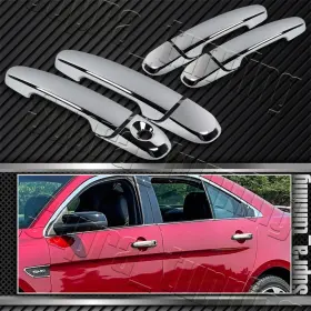 2-dhc-2112 Supra Tunning Mirror Chrome Door Handle Covers No Smart Keyholes For 2010-2019 Ford Taurus
