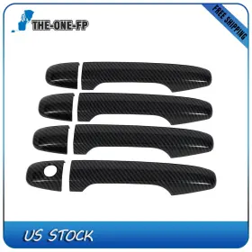 Th12716301f The-one-fp 1set Door Handle Cover For 15-21 Subaru Wrx Sti Front Rear Lh Rh Carbon Fiber