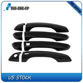 Th12717401f The-one-fp 1set Door Handle Cover For 2017-20 Elantra Front Rear Left Right Carbon Fiber
