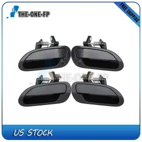 Th80233301f The-one-fp 4pcs Door Handles For 98-02 Honda Accord Black Exterior Right Left Front Rear