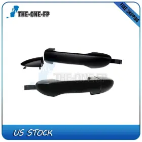 Th82356001f The-one-fp For Kia Spectra Spectra5 Rear Left Right Set 2 Door Handle Exterior Smooth Black