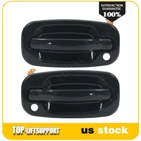 Tld8235740817 Top-liftsupport 2x Exterior Front Driver Left Right Door Handle For 1999-2007 Cadillac Black