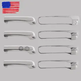 Topgearsltd 710422212706 For 2009-2016 Dodge Ram 1500 Chrome 4 Door Handle Covers No Psk With Kh