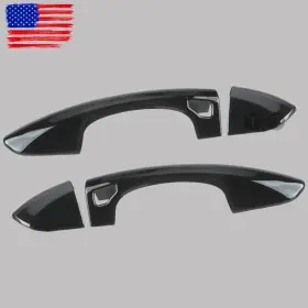 Topgearsltd 710422221128 2pcs For Ford Mustang 2018-2021 Door Exterior Handle Trim Cover Bright Black