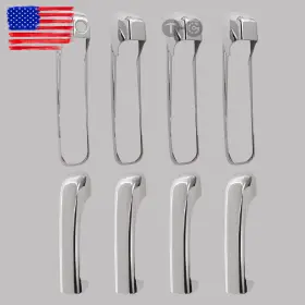 Topgearsltd 710422303244 4 Door Handle Covers No Psk With Kh For 2009-2018 Dodge Ram 1500 Chrome