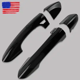 Topgearsltd 710597598902 2pcs For Ford Mustang 2015-2021 Door Exterior Handle Trim Cover Bright Black
