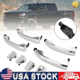 14575050 Topteng 4pcs Exterior Door Handle Chrome For Chevrolet Silverado 1500 2014-2017 T5