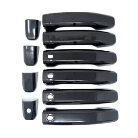 Dh6310blk Trim Illusion 10pc Gloss Black Door Handle Covers With Smart Key For 20-26 Silverado 2500hd