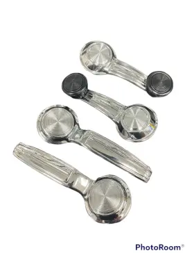 6776ds Upac 67-72 Chevy Gmc Truck Door Handle Manual Roll Up Black Knob Window Crank Set