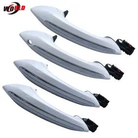 51217231933 World Autoparts8 Bm1311106 Fits Bmw 535i 550i 520i 528i 4pc Comfort Access Exterior White Door Handle With Led
