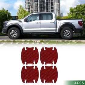 X Autohaux 672668635971 Universal Door Handle Cup Cover Protection Film Reflective Stickers Red 4 Pcs
