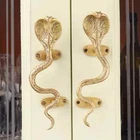 Set Of 2 Brass Engraved Cobra Door Pull Handles Hardware Home Decor New. Price: $179.73.