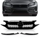 3PCS Front FK8 T-r Style Glossy Black Mesh Hood Grille Fits 16-18 Honda Civic New. Price: $79.28.