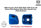 Oem 2019-2026 Ram 1500 Front Driver Left Side Door Handle Cap Cover W/ Keyhole New. Price: $24.99.