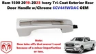 2019-2023 Ram 1500 Ivory Tri-coat Exterior Rear Door Handle W/chrome 6CV441WDAC New. Price: $50.00.